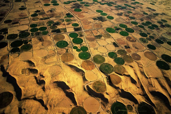 photo de l'Algérie vue du ciel, irrigation de l'oasis d'El Oued à Djanet photos de l'Algérie vue du ciel, irrigation de l'oasis d'el oued à djanet